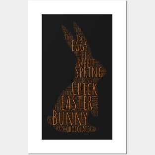 Cute Chocolate Bunny Easter Words Posters and Art